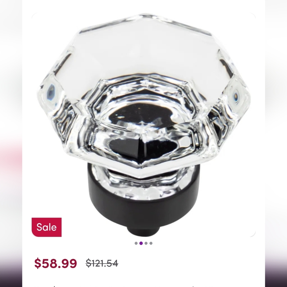 10 Geometric Glass cabinet knob pulls